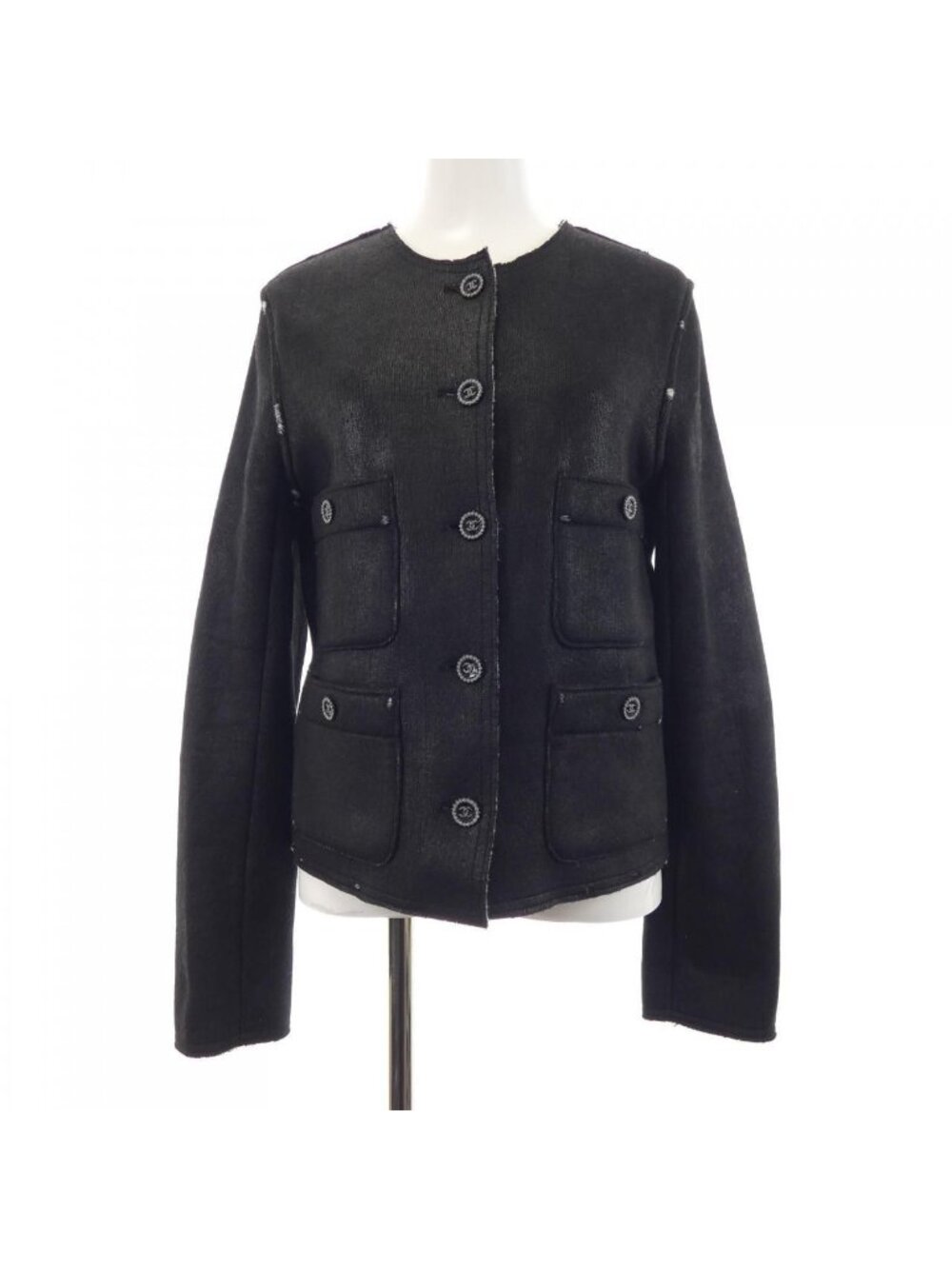 Chanel Collarless Jacket Black